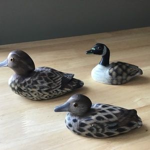 Miniature Wooden Ducks Set of 3